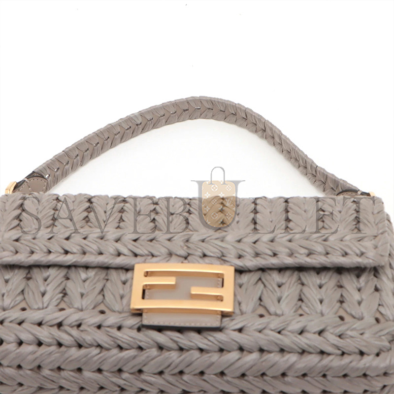 FENDI BAGUETTE LEATHER LIGHT BLUE (27*15*6cm)